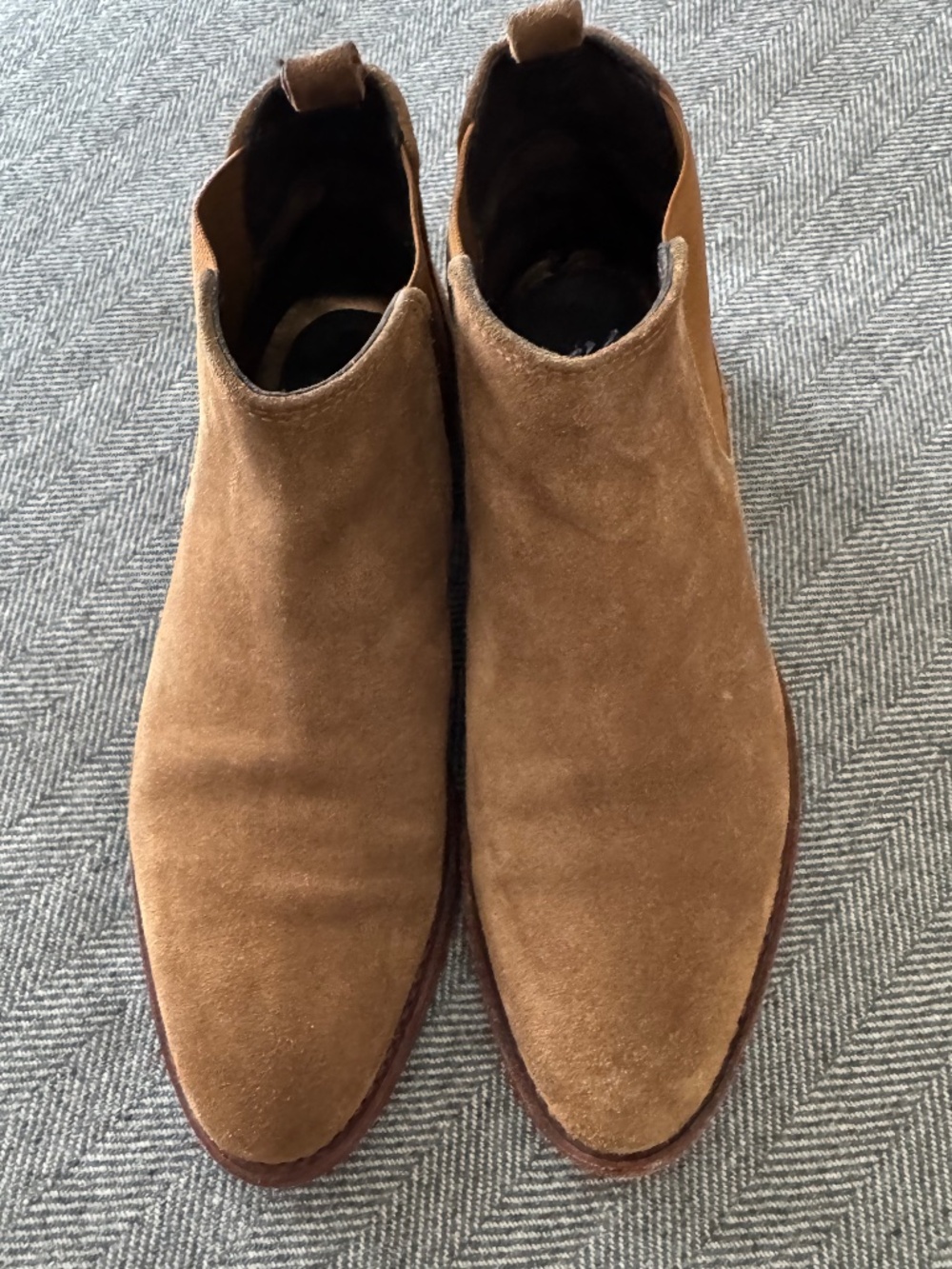 JOHNSTON AND MURPHY, BROWN SUEDE LEATHER, CHELSEA BOOTS